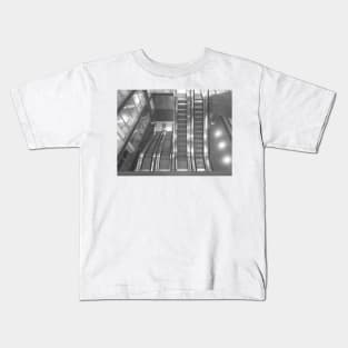 Automatic stairs, modern city vibes - Black and white photography Kids T-Shirt